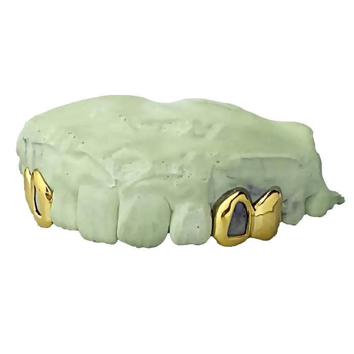 Bling Cartel Admin 10K Gold Double OpenSolid Custom Caps Canine 1st Premolar Rings