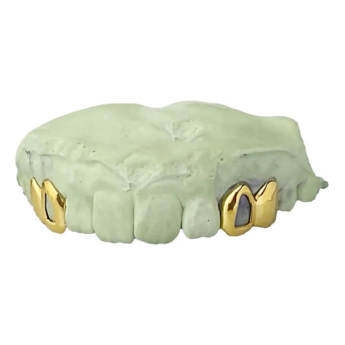 Bling Cartel Admin 10K Gold Double OpenSolid Custom Caps Canine 1st Premolar Rings
