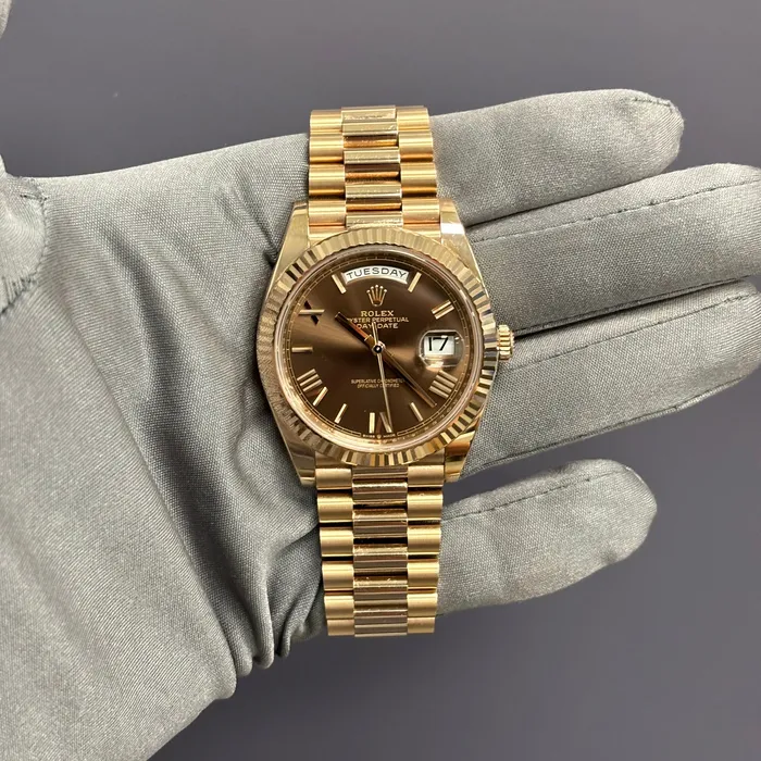 Happy Jewelers Watches Rolex DayDate 40mm Chocolate Dial Watch Ref 228235 Happy Jewelers Watches Rolex DayDate 40mm Chocolate Dial Watch Ref 228235