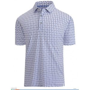 Skjorter | Geometric Print Skjorte  – Herre Skjorter Blue Coast/Optic White